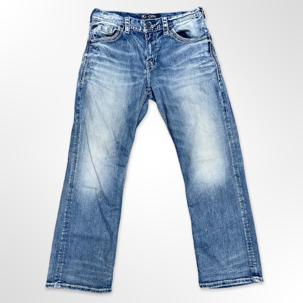 Silver Jeans Gordie Men's 34x32 Straight Leg Blue Medium Wash Denim Jeans